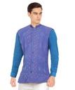 Maroon Hand Block Printed Men's Jacket/Koti