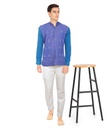 Handwoven Men's Sophisticated Light Blue Tangaliya Jacket