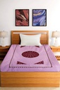 Black Hand Block Print Single Bedsheet with Pillow Cover