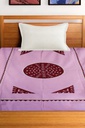 Black Hand Block Print Single Bedsheet with Pillow Cover