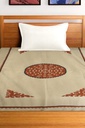 Black Hand Block Print Single Bedsheet with Pillow Cover