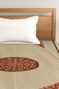 Black Hand Block Print Single Bedsheet with Pillow Cover
