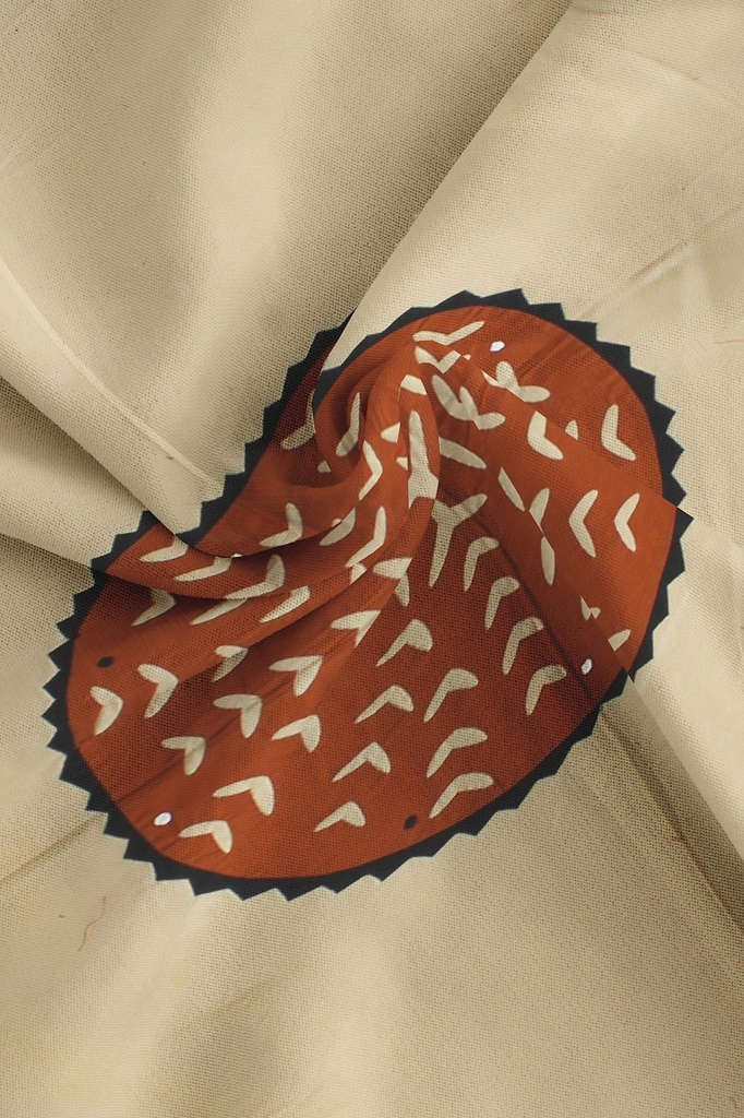 Off-White Applique Work Single Bedcover