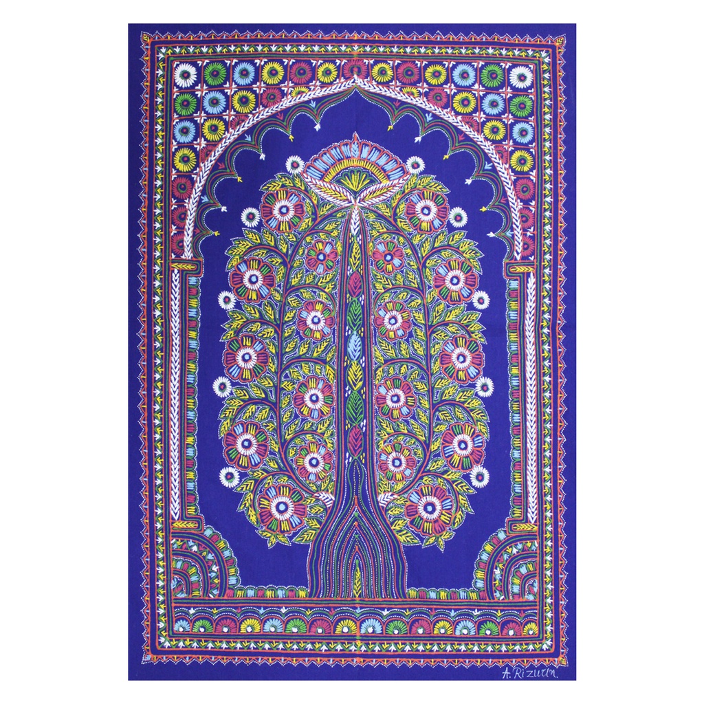 Handmade Rogan Painting - Red