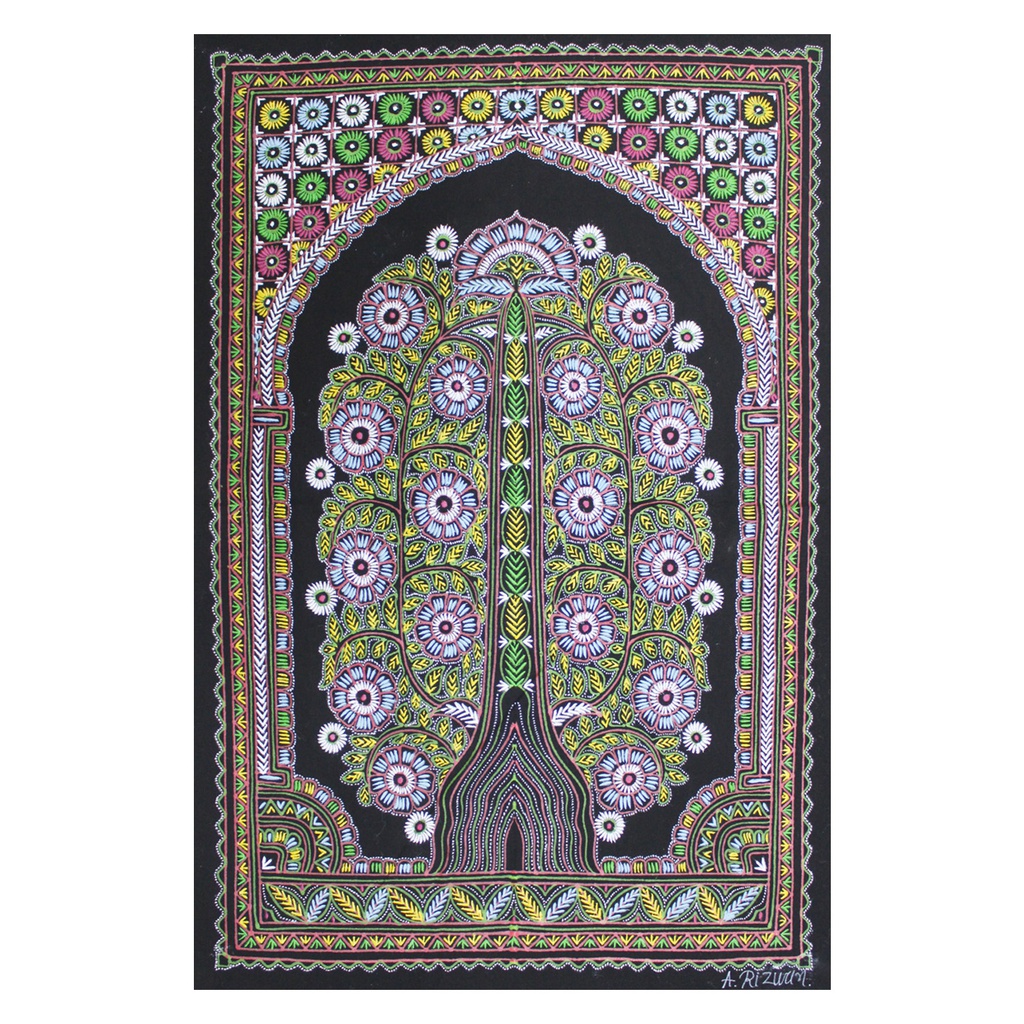 Handmade Rogan Painting - Red