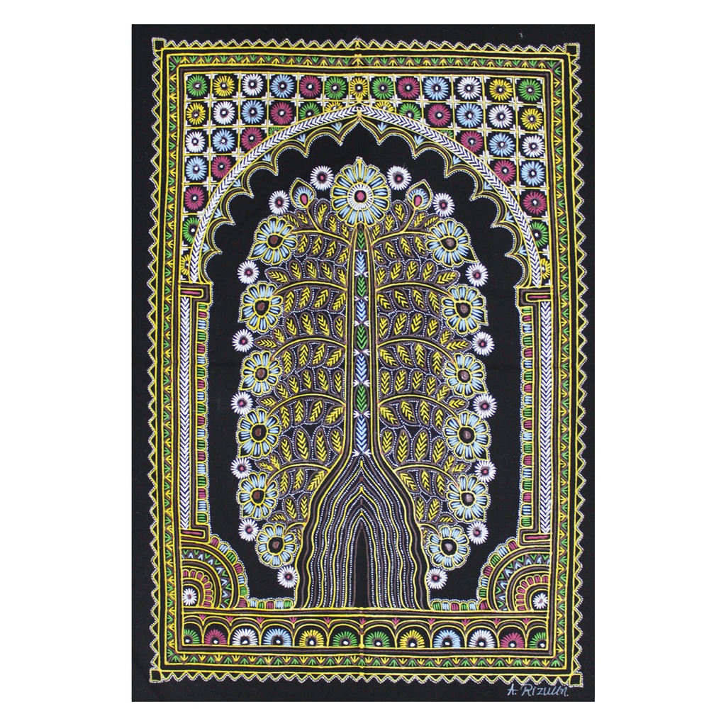 Handmade Rogan Painting - Red