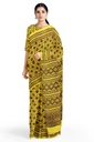 Grey Modal Silk Ajrakh Hand Block Print Saree With Tissue Pallu