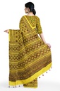 Grey Modal Silk Ajrakh Hand Block Print Saree With Tissue Pallu