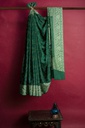 Green Georgette Banarasi Hand Dyed Bandhani Saree