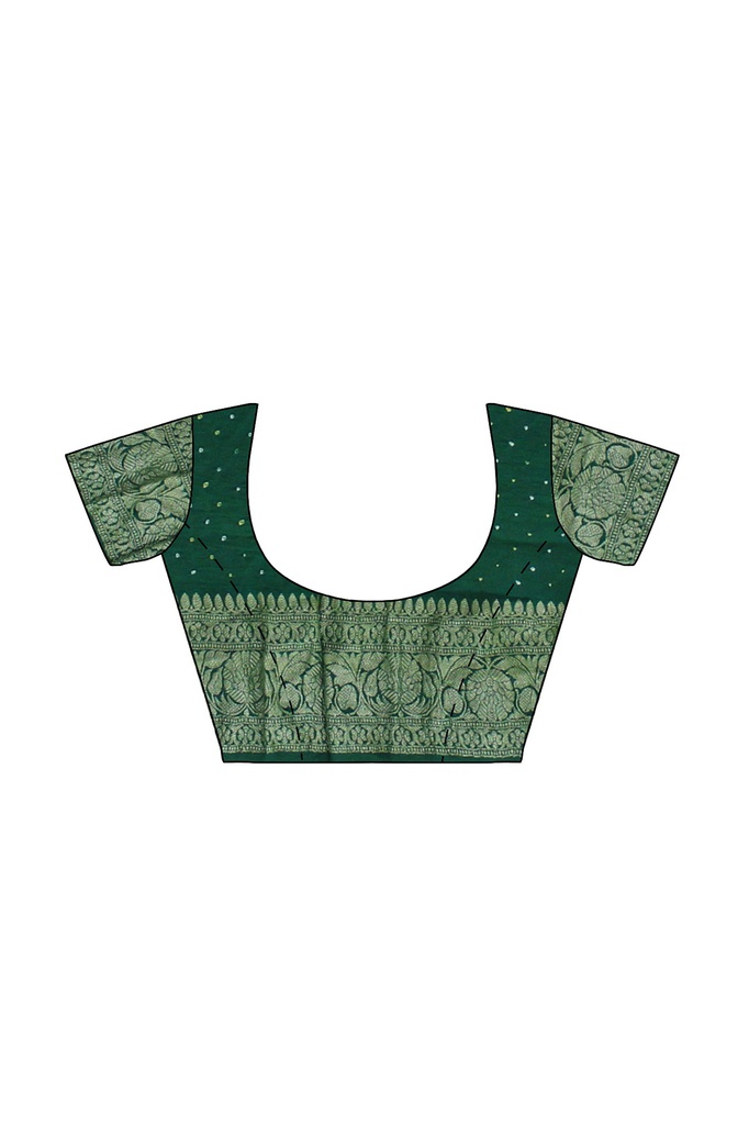 Green Georgette Banarasi Hand Dyed Bandhani Saree