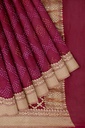 Red Georgette Banarasi Hand Dyed Bandhani Saree