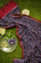 Handwoven Maroon and Indigo Blue Double Ikat Silk Patola Saree