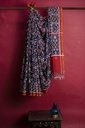 Handwoven Maroon and Indigo Blue Double Ikat Silk Patola Saree