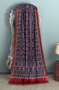 Handwoven Maroon and Indigo Blue Double Ikat Silk Patola Saree