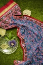 Handwoven Red and Peacock Blue Double Ikat Silk Patola Saree
