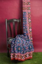 Handwoven Red and Peacock Blue Double Ikat Silk Patola Saree