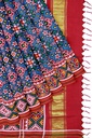 Handwoven Red and Peacock Blue Double Ikat Silk Patola Saree