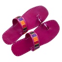 Magenta Handstitched Leather Flats