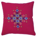Magenta Hand Soof Embroidery Cotton Cushion Cover