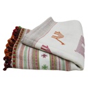 Cream Shaded Handwoven Shawl - Fauna Design