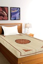 Tan Brown Applique Work Single Bedcover