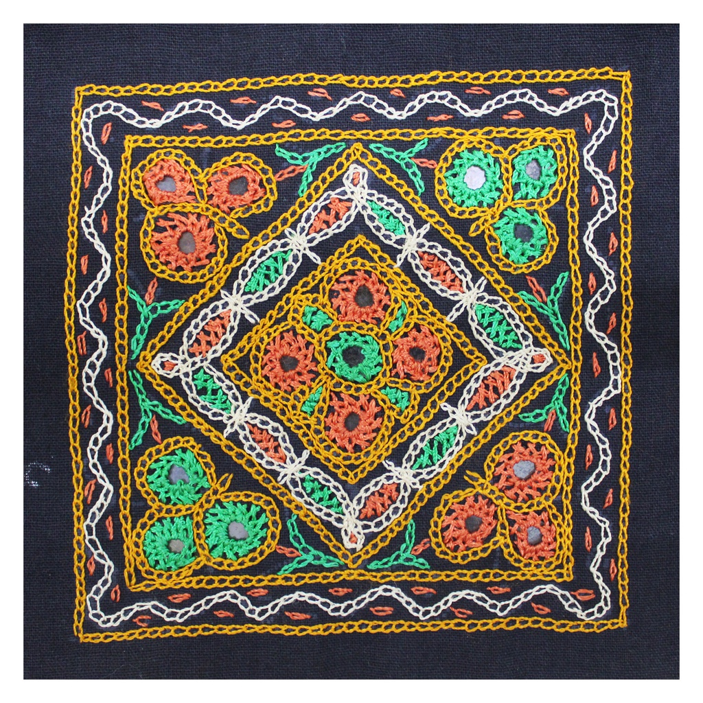 Multicolor Hand Embroidered Patch with Mirror Work