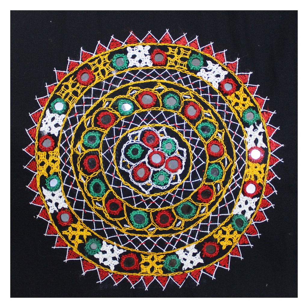 Multicolor Hand Embroidered Patch with Mirror Work