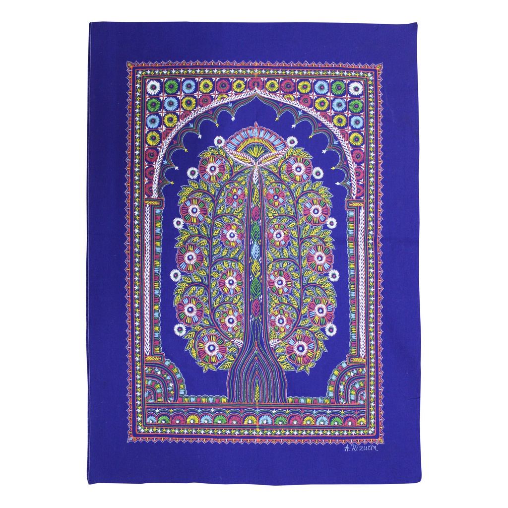 Handmade Rogan Painting - Blue
