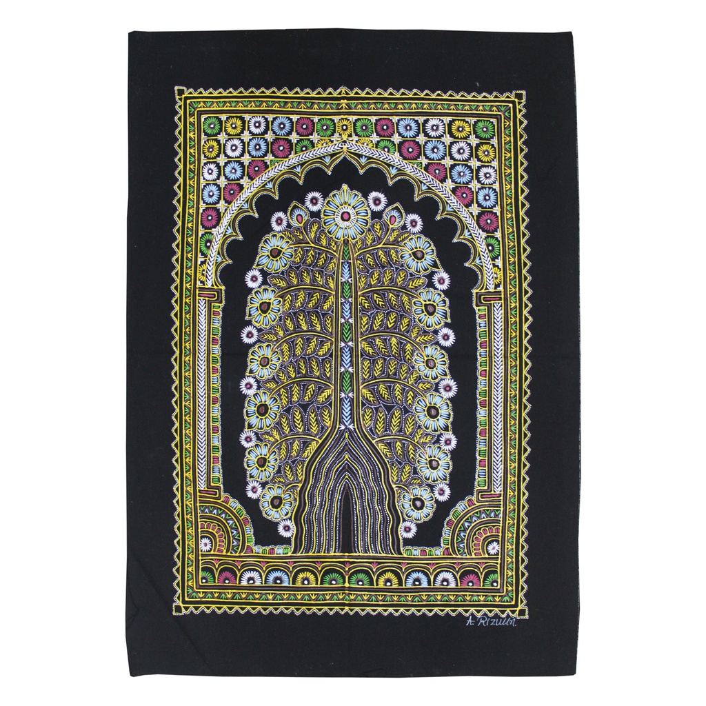Handmade Rogan Painting - Black