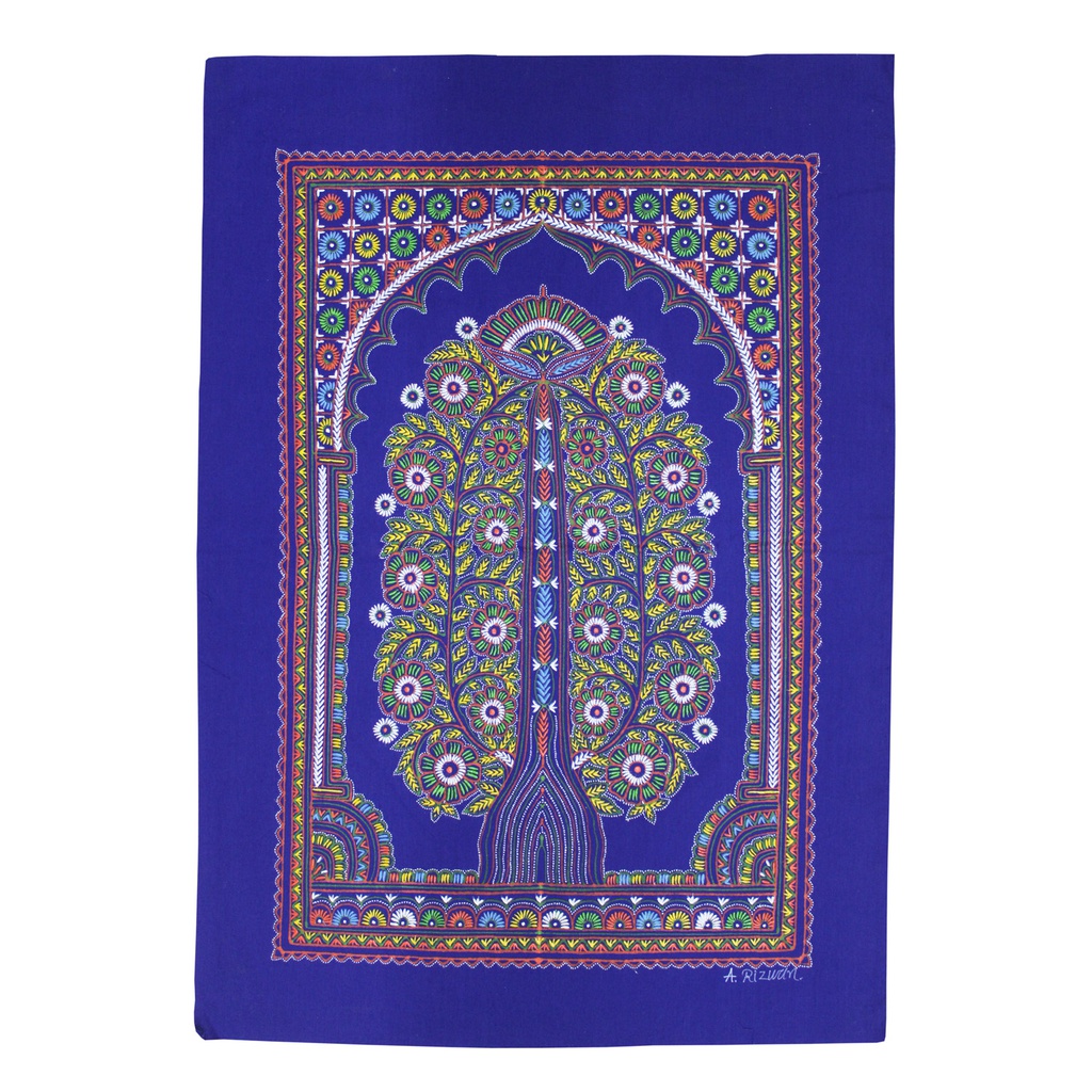 Handmade Rogan Painting - Blue