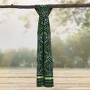 Green Shaded Handloom Single Ikat Patola Silk Stole