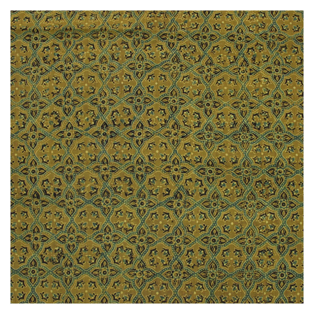 Mustard Cotton Hand Block Print Cloth Material/Fabric