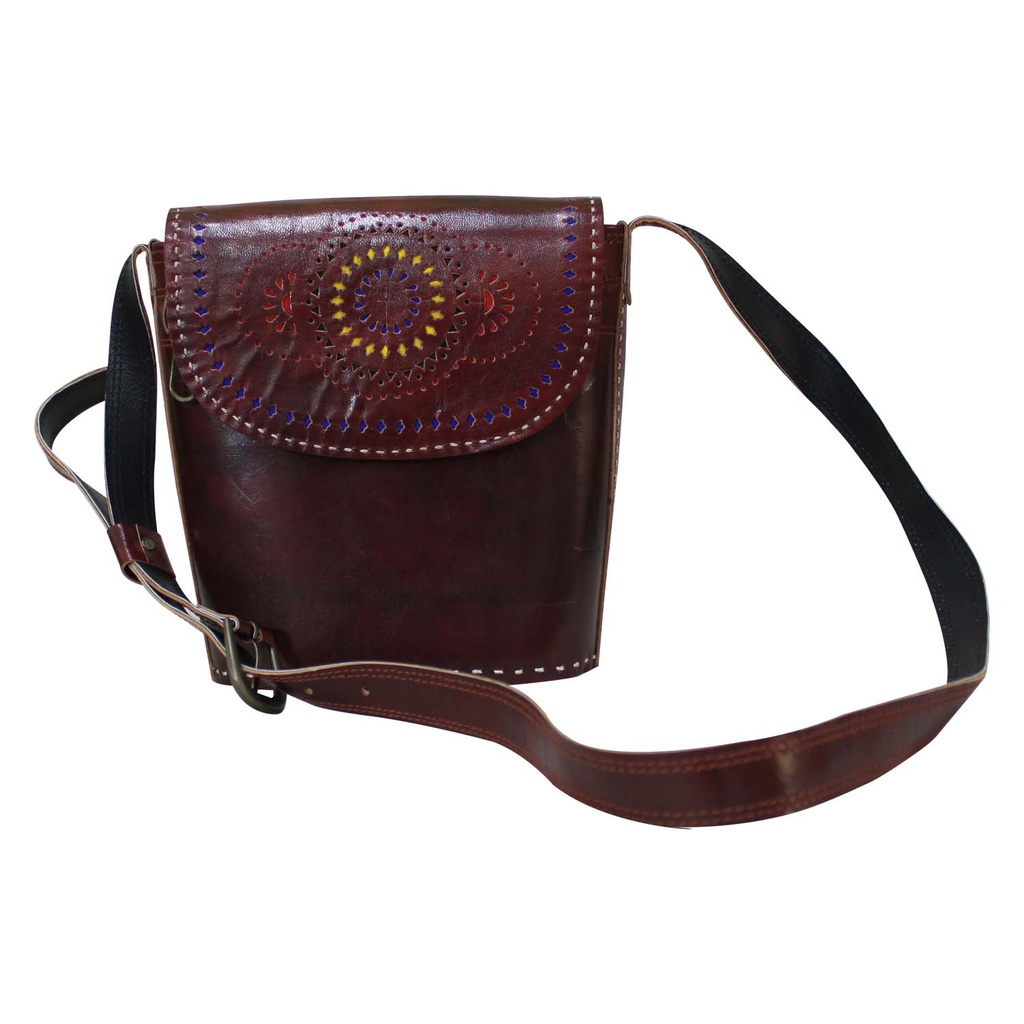 Handcrafted Kutchi Leather Balti Sling Bag