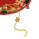 Hand Beaded Rakhi - Yellow