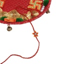 Hand Beaded Flower Design Rakhi - Multicolor