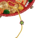 Hand Beaded Multicolor Flower Design Rakhi