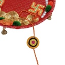 Handmade Black and Yellow Beaded Bamboo Rakhi