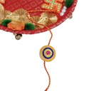 Handmade Blue and Yellow Beaded Bamboo Rakhi