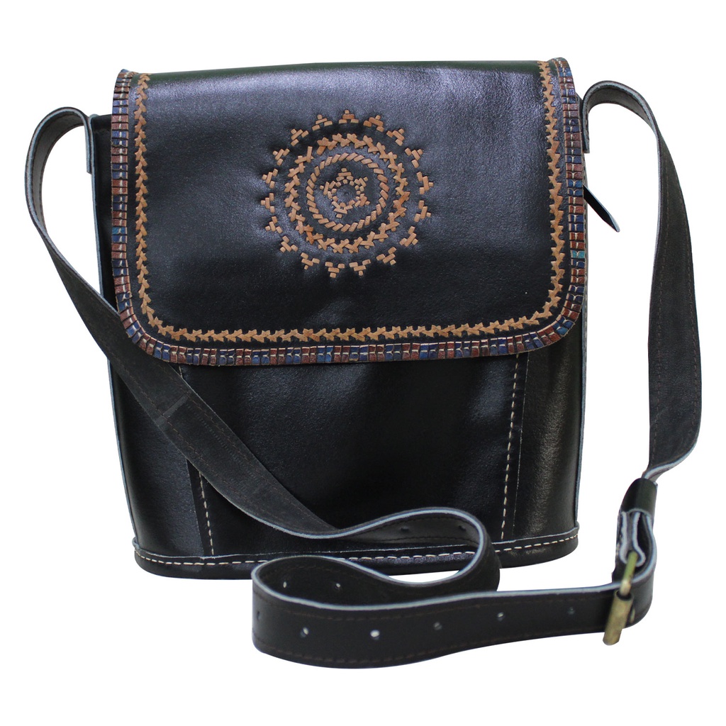 Handcrafted Kutchi Leather Balti Sling Bag