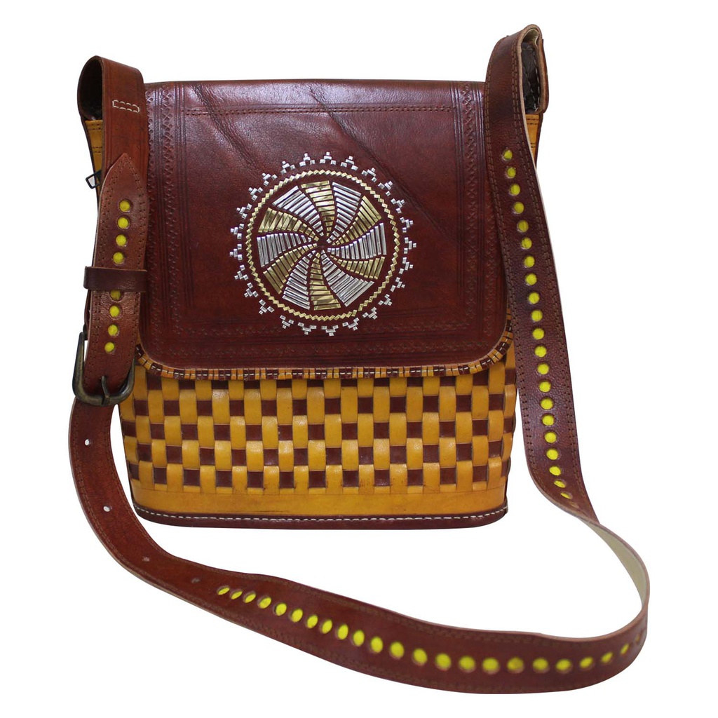 Handcrafted Kutchi Leather Balti Sling Bag