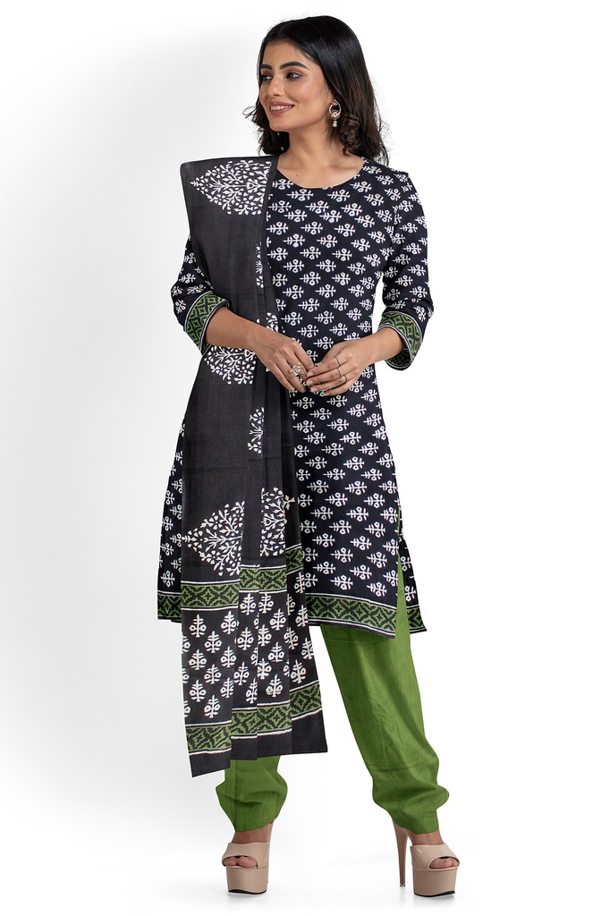 Hand Block Print Cotton Dress Material / Salwar Suit
