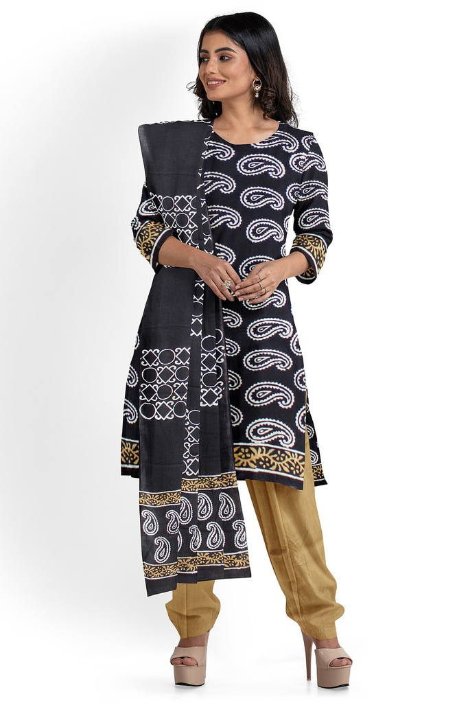 Hand Block Print Cotton Dress Material / Salwar Suit