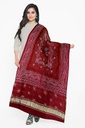 Maroon Handwoven Gaji Silk Bandhani Dupatta