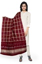 Maroon Handwoven Gaji Silk Bandhani Dupatta