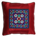 Hand Embroidered Mashru Cushion Cover