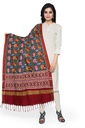 Handwoven Red and Green Double Ikat Patola Dupatta