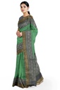 Grey and Light Green Handloom Single Ikat Silk Patola Saree