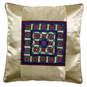 Hand Embroidered Mashru Cushion Cover