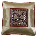 Hand Embroidered Mashru Cushion Cover