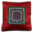 Hand Embroidered Mashru Cushion Cover